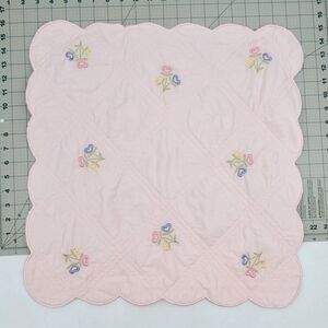 American Girl Bitty Bitty Pink Quilt 2005 Starter Collection Embroidered Hearts